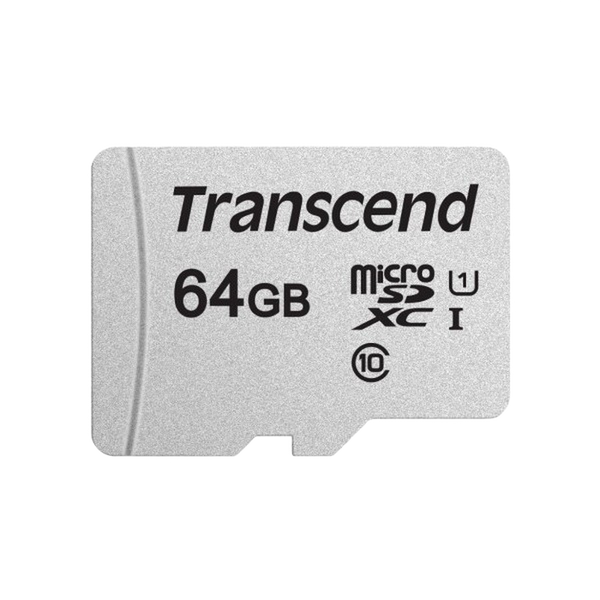 ..64GB MicroSD (Class 10) UHS-I (U1),+SD adapter, Transcend "TS64GUSD300S-A" (R/W:95/45MB/s) 88408 Imagini