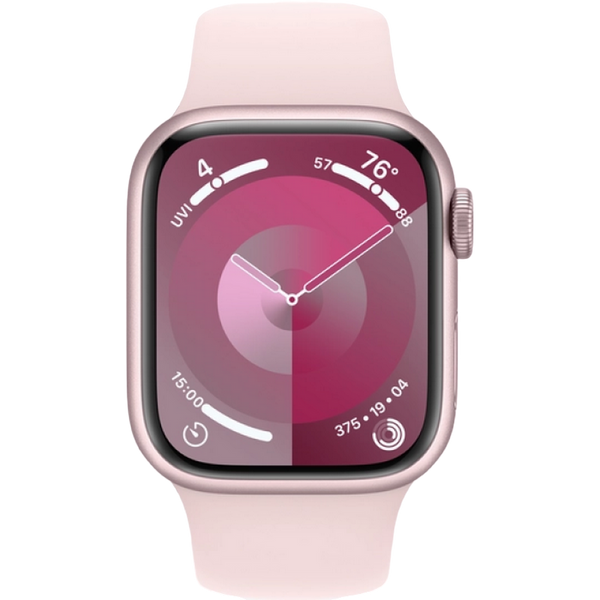Apple Watch Series 9 GPS, 41mm Pink Aluminium Case with Light Pink Sport Band - S/M, MR933 209171 фото