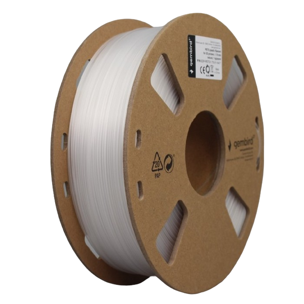 PETG 1.75 mm, Gembird Natural Filament, 1 kg, 3DP-PETG1.75-01-NAT 219036 фото