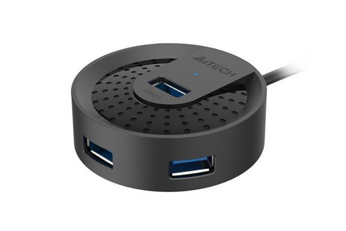USB 3.0 Hub 4-port A4tech "HUB-30C", Cable 100cm, Micro USB Power Input Port, USB Type-C 203863 фото