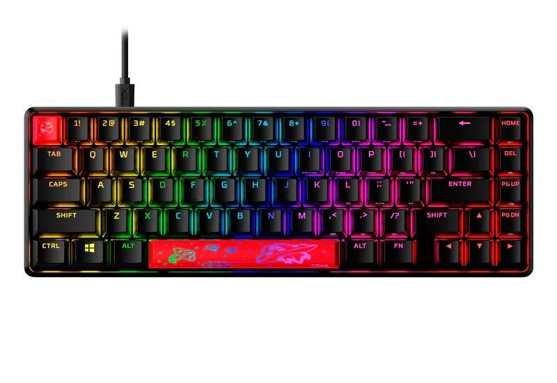 Gaming Keyboard HyperX Alloy Origins 65, Mechanical, TLK, Aluminum body, Red SW, RGB, PBT keys, USB 141576 фото