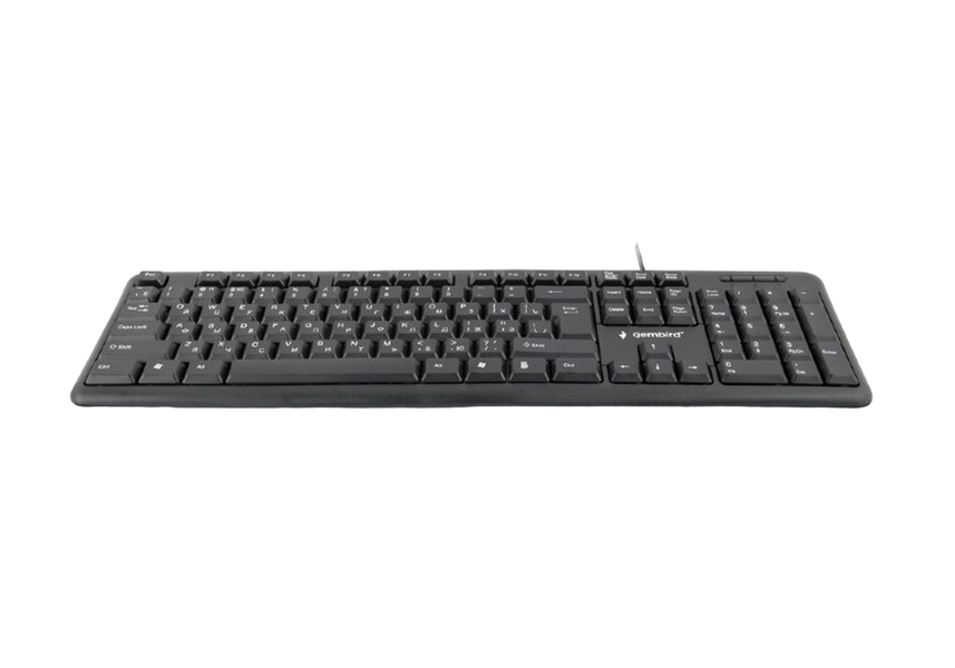 Keyboard Gembird KB-U-103, Standard, Full size, Silent, EN/RU, Black, USB 105369 фото