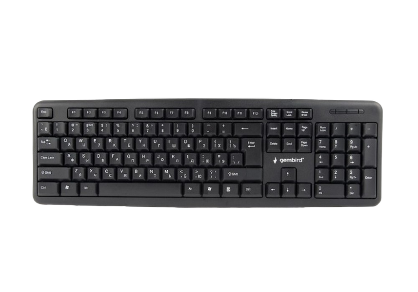 Keyboard Gembird KB-U-103, Standard, Full size, Silent, EN/RU, Black, USB 105369 фото