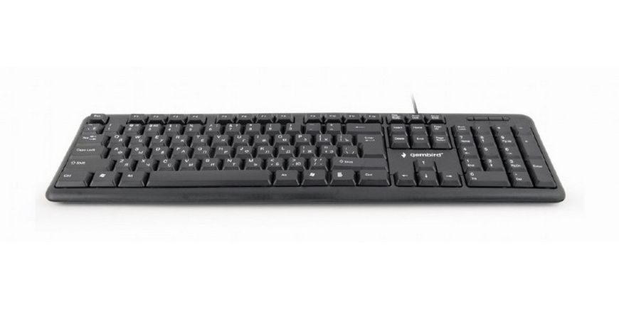 Keyboard Gembird KB-U-103, Standard, Full size, Silent, EN/RU, Black, USB 105369 фото