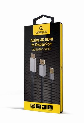 Adapter DP M to HDMI M Active 4K Cablexpert "A-HDMIM-DPM-01" Display port male to HDMI male 148845 фото