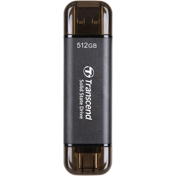 .512GB Transcend Portable SSD ESD310C Black, USB-A/C 3.2 (71.3x20x7.8 mm, 11g, R/W:1050/950 MB/s) 207617 Imagini