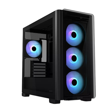 Case mATX Asus A23 PLUS TG ARGB BLACK, 4x120mm ARGB, Front Mesh, Tempered Glass, Headset hook, 2xUSB 237147 фото