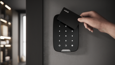 Ajax Wireless Security Touch Keypad "KeyPad Plus", Black, encrypted contactless cards and key fobs 143012 фото
