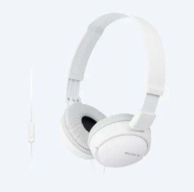 Headphones SONY MDR-ZX110AP, Mic on cable, 4pin 3.5mm jack L-shaped, Cable: 1.2m, White 128717 фото