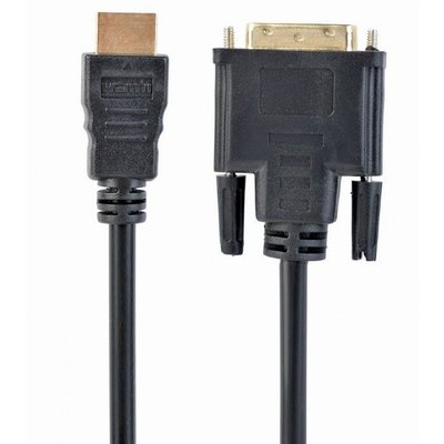 Cable HDMI to DVI 0.5m Cablexpert, male-male, GOLD, 18+1pin single-link, CC-HDMI-DVI-0.5M 78300 фото