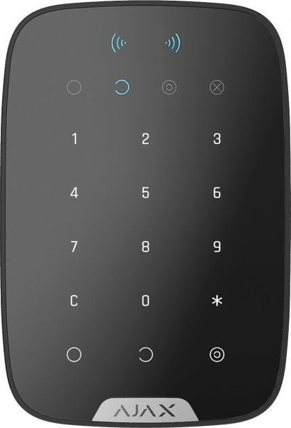 Ajax Wireless Security Touch Keypad "KeyPad Plus", Black, encrypted contactless cards and key fobs 143012 фото