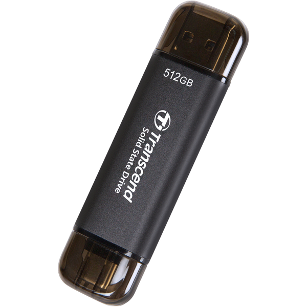 .512GB Transcend Portable SSD ESD310C Black, USB-A/C 3.2 (71.3x20x7.8 mm, 11g, R/W:1050/950 MB/s) 207617 фото