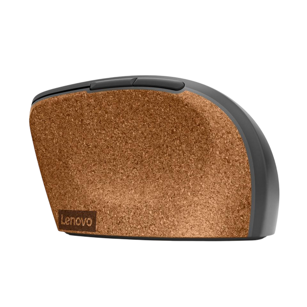 Wireless Mouse Lenovo Go Vertical, up to 2400 dpi, 6 buttons (3 program.), Ergonomic, 97g., UV-coated cork grip, 1xAA, Unifying, 2.4Ghz, Storm Grey 227939 фото