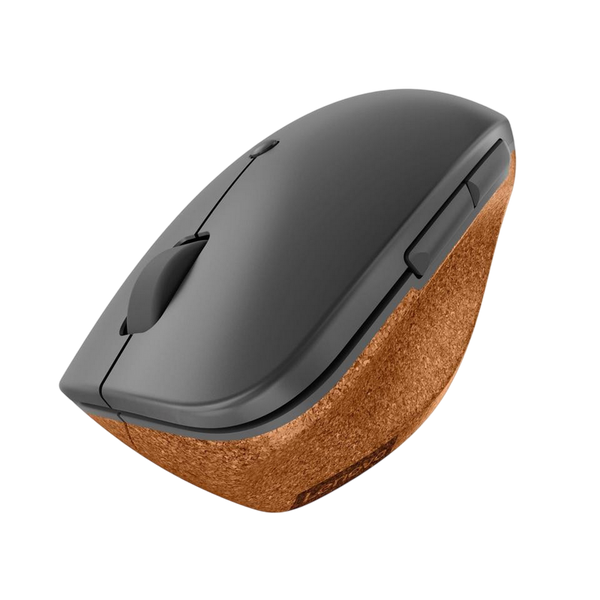 Wireless Mouse Lenovo Go Vertical, up to 2400 dpi, 6 buttons (3 program.), Ergonomic, 97g., UV-coated cork grip, 1xAA, Unifying, 2.4Ghz, Storm Grey 227939 фото