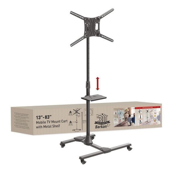TV cart Barkan ''SW411H'' Black 13"-83" Tilt, max.50kg, VESA mm: up to 600x400mm 144217 Imagini