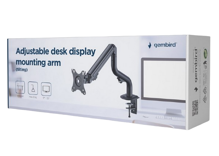 Table/desk display mounting arm Gembird (rotate,tilt,swivel),17&rdquo;-32&rdquo;,up to 9 kg,VESA:75x75,100x100 204485 фото