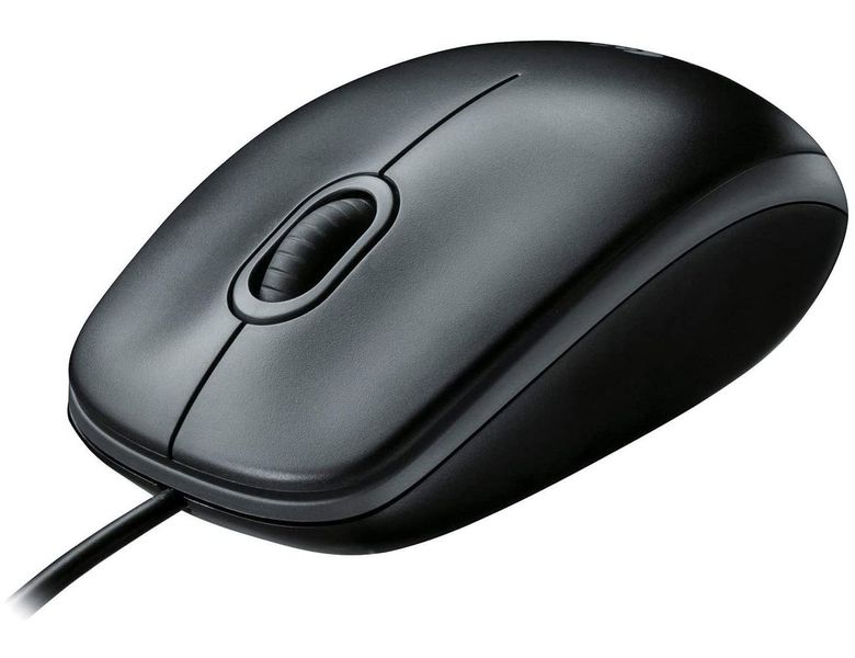 Mouse Logitech B100 OEM, Optical, 800 dpi, 3 buttons, Ambidextrous, Black, USB 60525 фото
