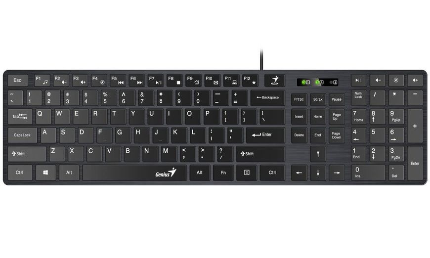 Keyboard & Mouse Genius SlimStar C126, Chocolate keys, Brushed metal look, Fn keys, Black, USB 145738 фото