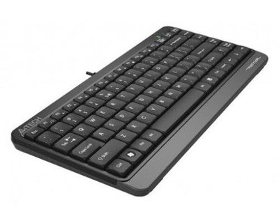 Keyboard A4Tech FK11, Compact, FN Multimedia, Laser Engraving, Splash Proof, Black/Grey, USB 120434 фото