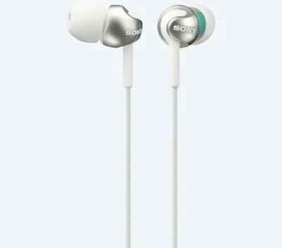 Earphones SONY MDR-EX110AP, Mic on cable, 4pin 3.5mm jack L-shaped, Cable: 1.2m, White 128669 фото