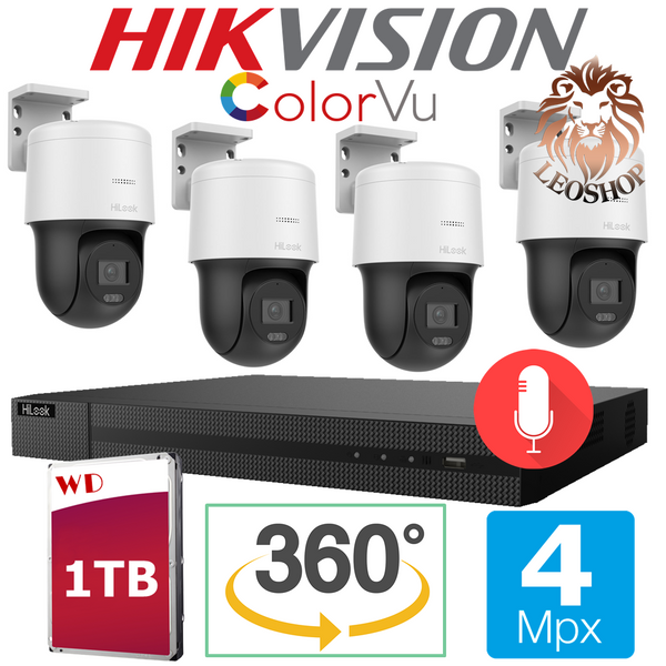 HILOOK by HIKVISION 4 Megapixeli Color VU Micro SD 256GB PTZ-N2C400M-DE F0 фото
