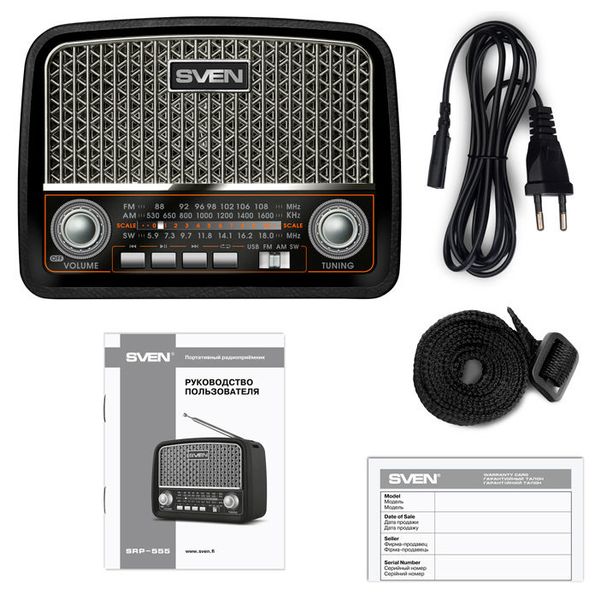 Speakers SVEN Tuner "SRP-555" 3w, FM, USB, SD/microSD 93008 фото