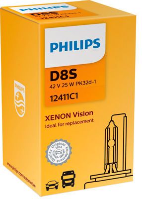 D8S PHILIPS XENON Vision 4500K 42V 25W PK32d-1 12411C1 фото