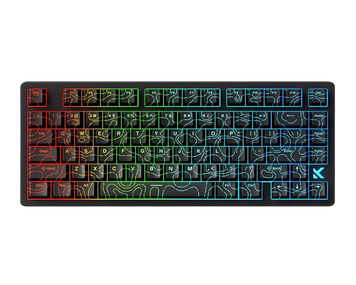 Gaming Keyboard MCHOSE Jet 75, Mechanical, Topographic, 75% Layout, Kailh Magnetic God SW, PBT, Aluminum, Macro, Onboard Memory, RGB, USB, EN, Black 250925 фото