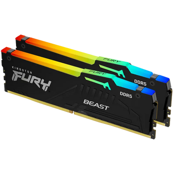 16GB DDR5-5600MHz Kingston FURY Beast RGB (Kit of 2x8GB) (KF556C36BBEAK2-16), CL36-38-38, 1.25V, AM 227047 фото