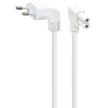 Power Cord PC-220V 2.5m Russian Plug, Cablexpert, angled socket, White, PC-184L-VDE-2.5M-W 117818 фото