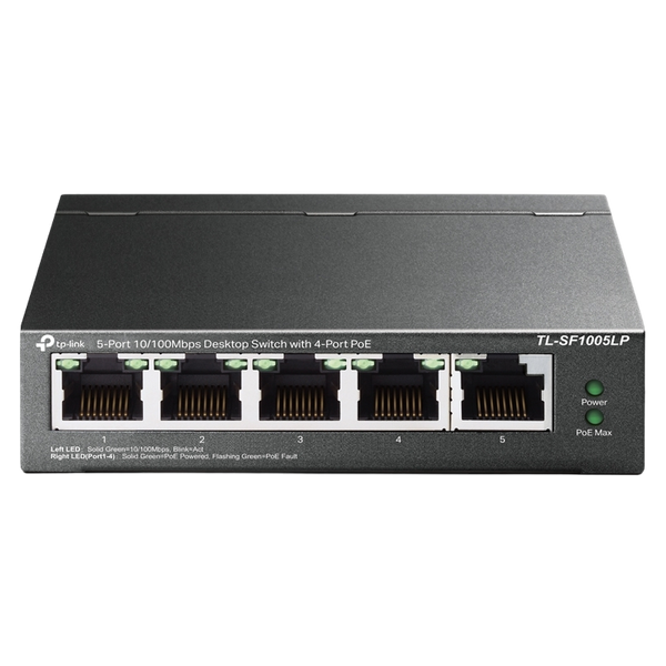 .5-port 10/100M TP-LINK PoE Switch, TL-SF1005LP, with 4 Port PoE, 41W Budget, steel case 129402 Imagini