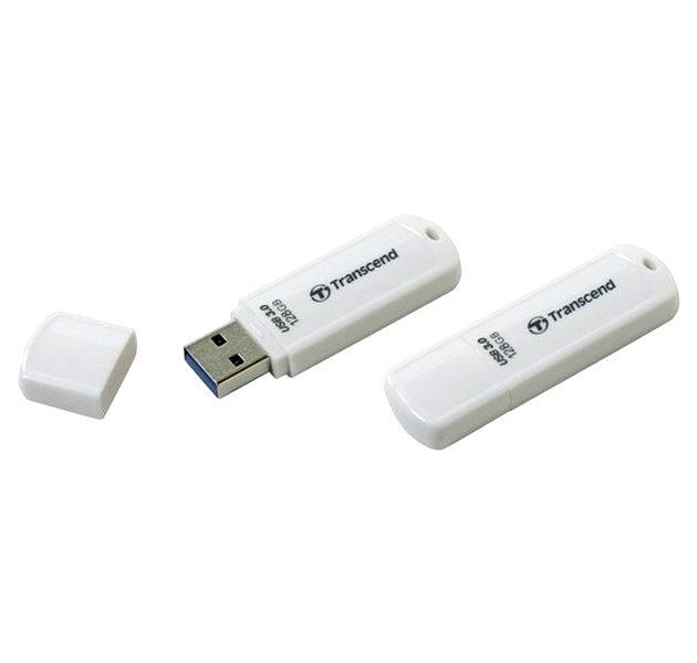 128GB USB3.1 Flash Drive Transcend "JetFlash 730", White Classic Cap (R/W:90/40MB/s) 83278 фото