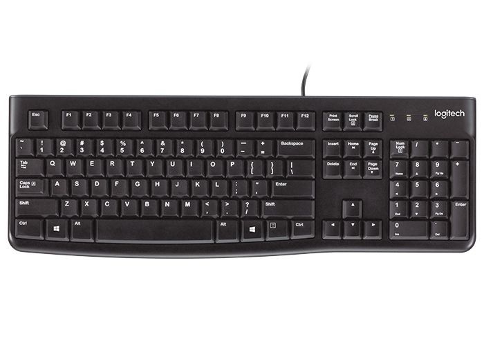 Keyboard Logitech K120 OEM, Thin profile, Quiet typing, Spill-resistant, Black, USB 43053 фото
