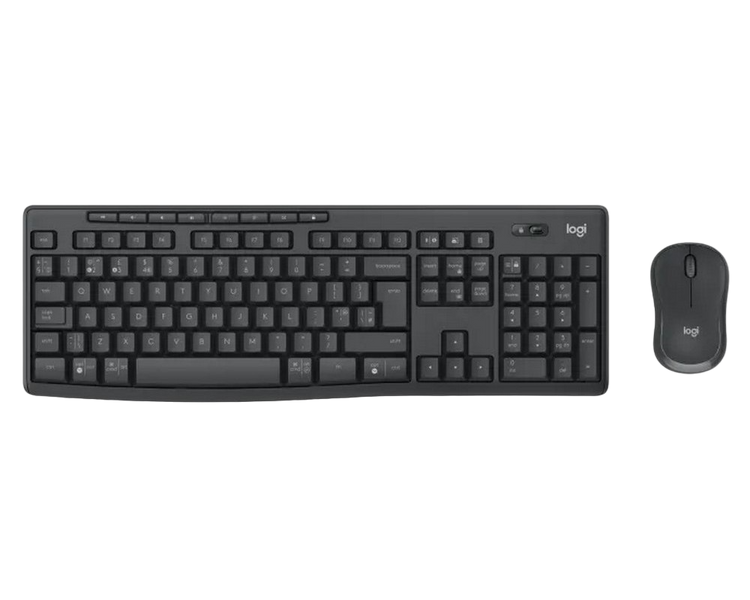 Wireless Keyboard & Mouse Logitech MK370, Multimedia, Silent, Spill-resistant, 2xAAA/1xAA, EN, Black 209099 фото