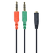 CCA-418 3.5 mm 4-pin socket to 2 x 3.5 mm stereo plug adapter cable, black 86121 фото 3