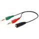 CCA-418 3.5 mm 4-pin socket to 2 x 3.5 mm stereo plug adapter cable, black 86121 фото 4