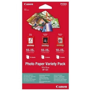Paper Canon - Photo Paper VP101S Kit 1, Variety Pack (MP-101/SG-501/SG-201,PP-201), A4 & 102 x 152mm 91110 фото