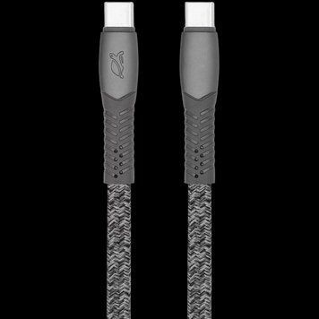 Type-C to Type-C Cable Rivacase PS6105 GR21, nylon braided, 2.1M, Gray 209131 фото
