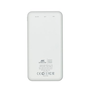 Power Bank Rivacase 10000 mAh QC 3.0/PD, VA2531, White 143725 фото