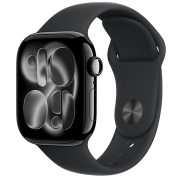 Умные часы Apple Watch Series 11 GPS, 42mm Jet Black Aluminium Case with Black Sport Band - S/M, MEQT4 240124 фото