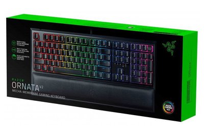 Gaming Keyboard Razer Ornata V2, Mecha-Membrane, Digital Wheel and Media Keys, RGB, US Layout, USB 149228 фото