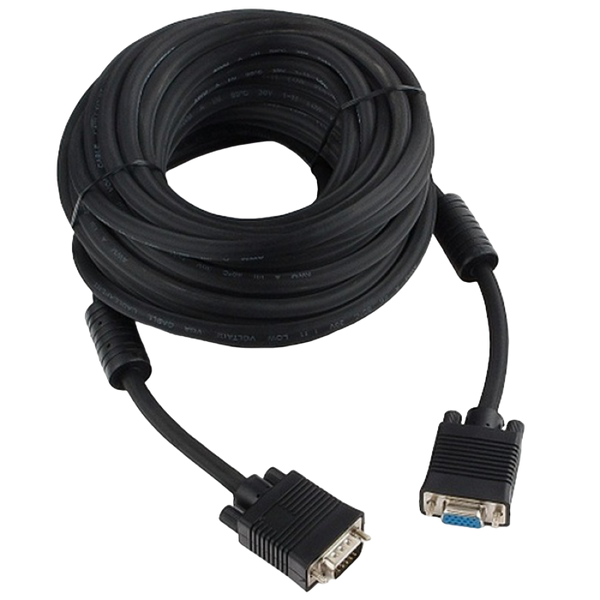 Cable VGA Premium Extension 10.0m, HD15M/HD15F Black, Cablexpert, dual-shield w/2*ferrite core 75632 Imagini