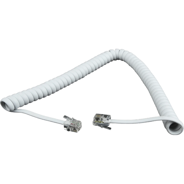 Telephone handset spiral cord, RJ10 (4P4C), 2 m, white, TC4P4CS-2M-W 110718 Imagini