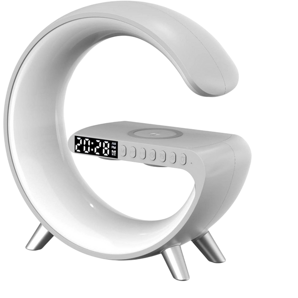 Smart Lampa Led G-Shaped Speaker & &Icirc;ncărcător wireless & Alarm Clock NH-69 White 242493 Imagini