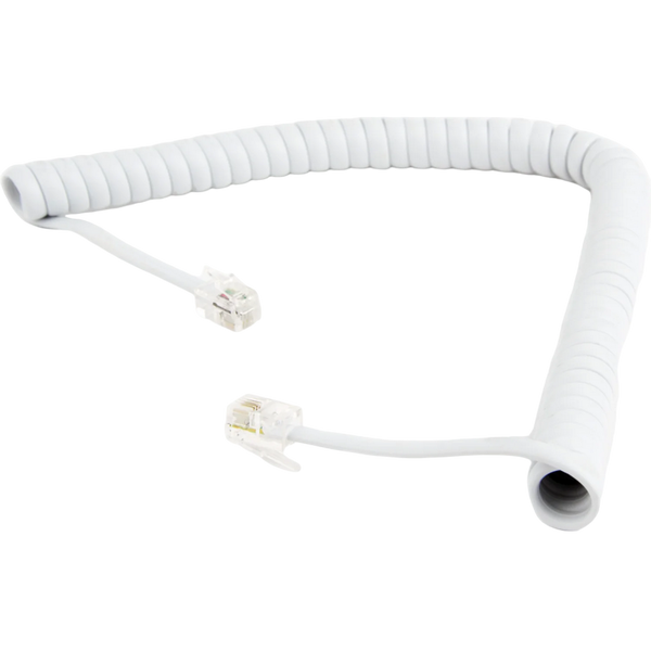 Telephone handset spiral cord, RJ10 (4P4C), 2 m, white, TC4P4CS-2M-W 110718 Imagini