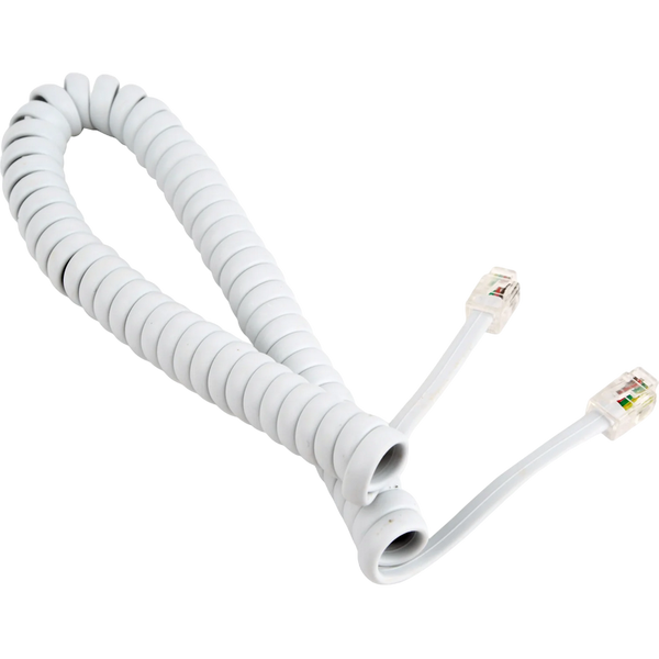 Telephone handset spiral cord, RJ10 (4P4C), 2 m, white, TC4P4CS-2M-W 110718 Imagini