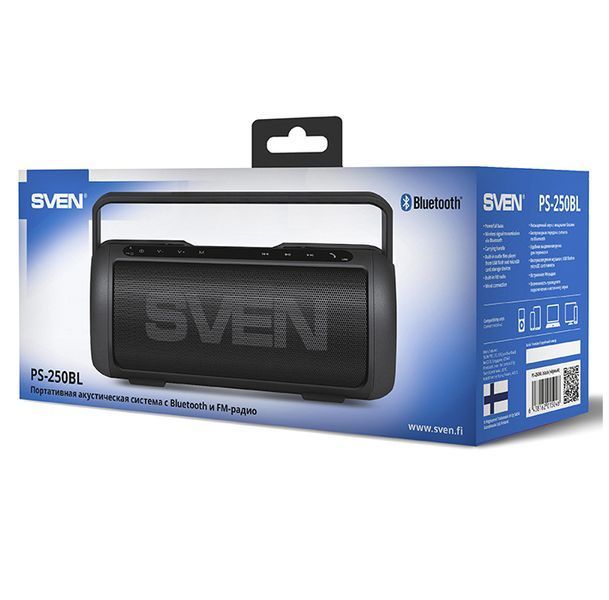 Speakers SVEN "PS-250BL" 10w, Black, Bluetooth, microSD, FM, AUX, Mic, power: 2200mA, USB, DC 5V 82020 Imagini