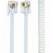 Telephone handset spiral cord, RJ10 (4P4C), 2 m, white, TC4P4CS-2M-W 110718 Imagini 4