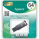 64GB USB3.1 Flash Drive Apacer "AH360", Black Nickel, Slim Metallic, Capless (AP64GAH360A-1) 89411 фото 2