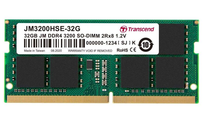32GB DDR4- 3200MHz SODIMM Transcend PC25600, CL22, 260pin DIMM 1.2V 120277 фото